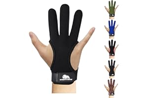 Mighty Musk Archery Glove Geniune Leather Fingers Protector for Experienced Archer | Recurve Arrow Bow Protective Adult Learner