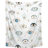 Amilient Evil Eye Pattern Throw Blanket Super Soft Cozy Plush Fleece Blanket Decorative Fuzzy Lightweight Blankets for Sofa Couch Bed Camping, 40"x50"-Kids/Throw Size