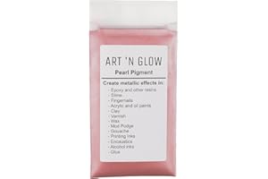 Art 'N Glow Mica Pearl Pigment Powder - 25 Grams - Fine Pearl Pigment for Epoxy Resin - Great Choice for Creatives - Acrylic Paints - Art Crafts - Bath Bomb - 10+ Colors Available - (Pink)