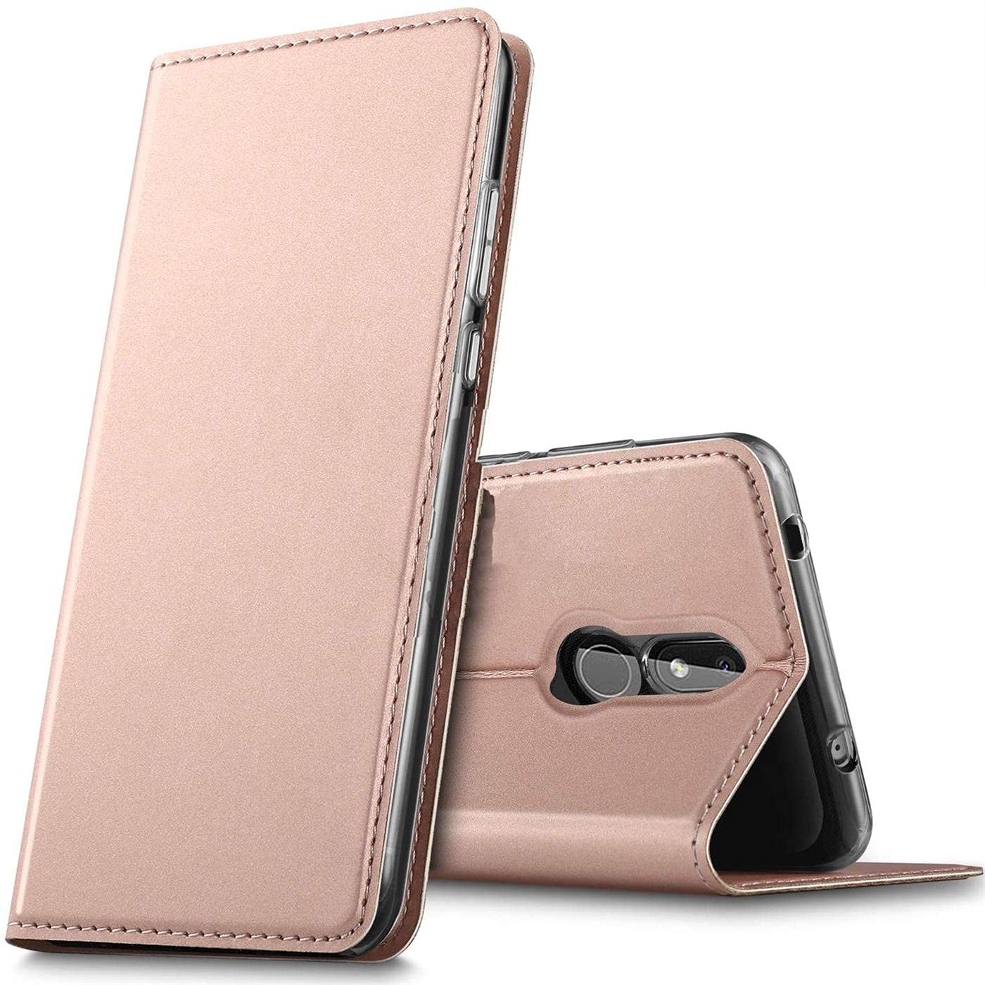 Verco Case compatible with Nokia 2.4, Flip Wallet Cover with Magnetic Closure for Nokia 2.4 Phone Case - rose gold