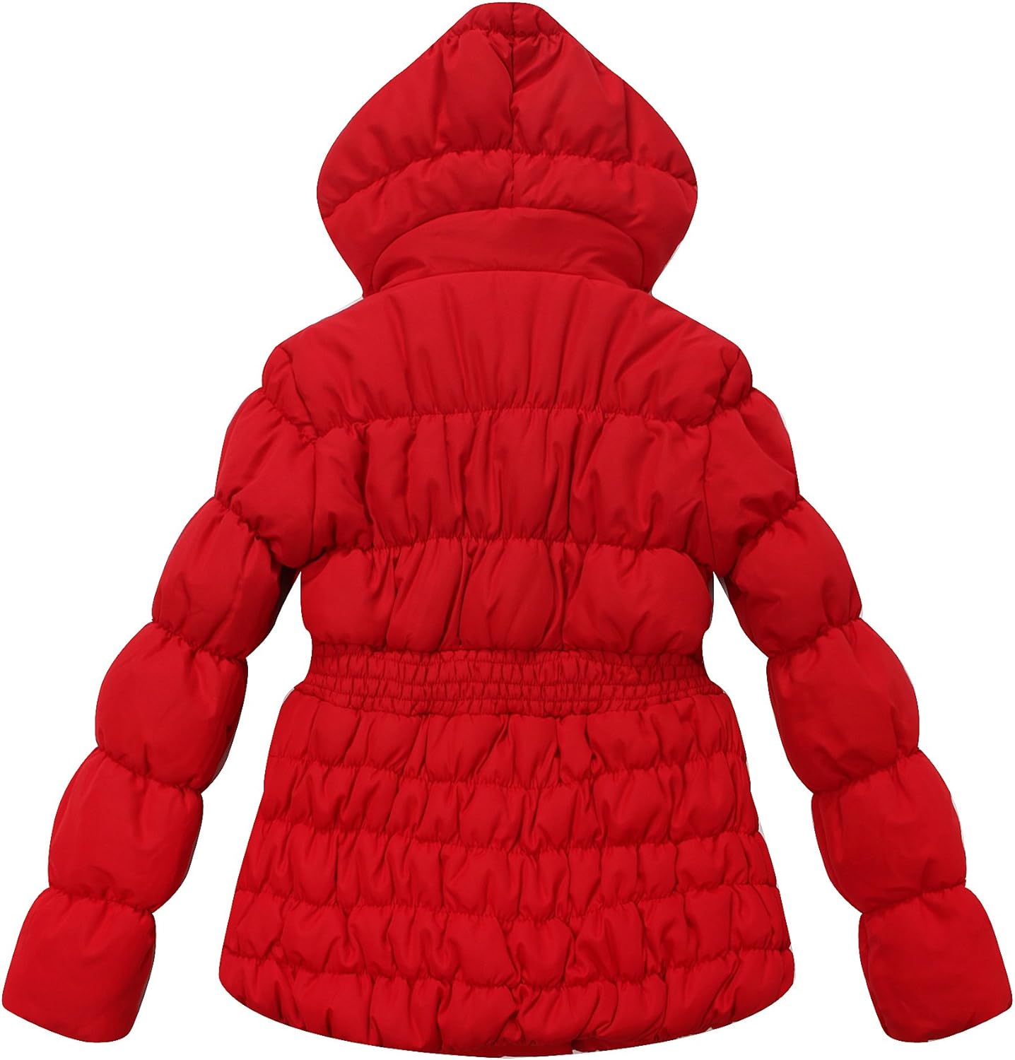 red padded coat