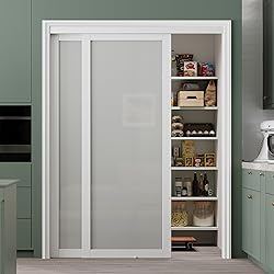 Bypass Glass Sliding Closet Door 48x80, Double
