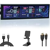 WOWNOVA Computer Hardware Temp Sensor Panel 8.8" Monitor, PC Temperature Display, HD LCD Screen for PC Case Accessories Gaming Secondary Monitor, Compatible with Windows RPi (No-Touch)