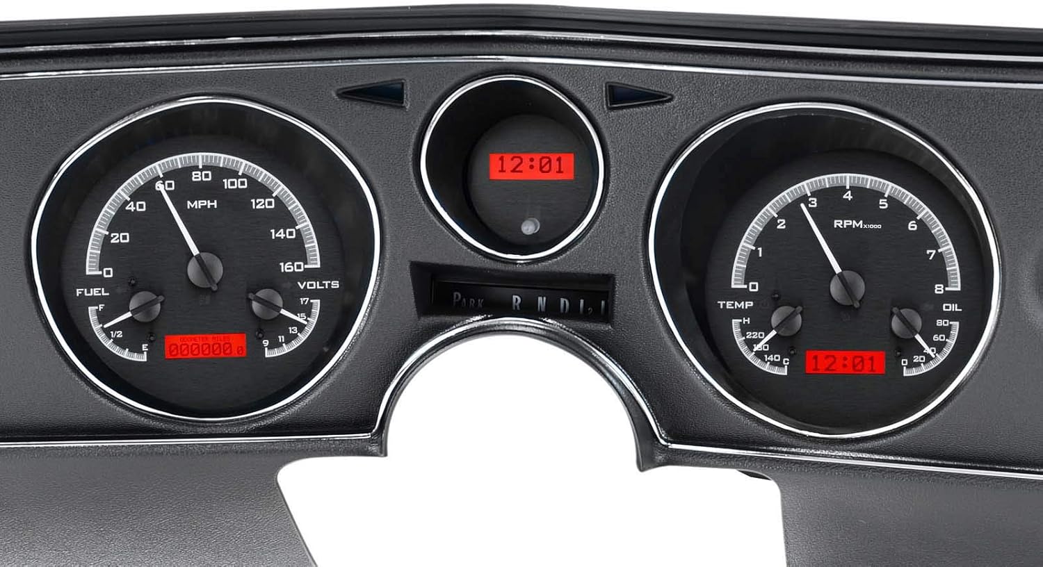 Dakota Digital 69 Chevy Chevelle El Camino Analog Dash Gauge System Black Alloy Red VHX-69C-CVL-K-R