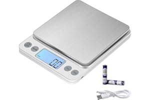 KUBEI Upgraded Larger Size Digital Food Scale Weight Grams and OZ, 5kg/0.1g Kitchen Scale for Cooking Baking, High Precision Electronic Scale with LCD Display
