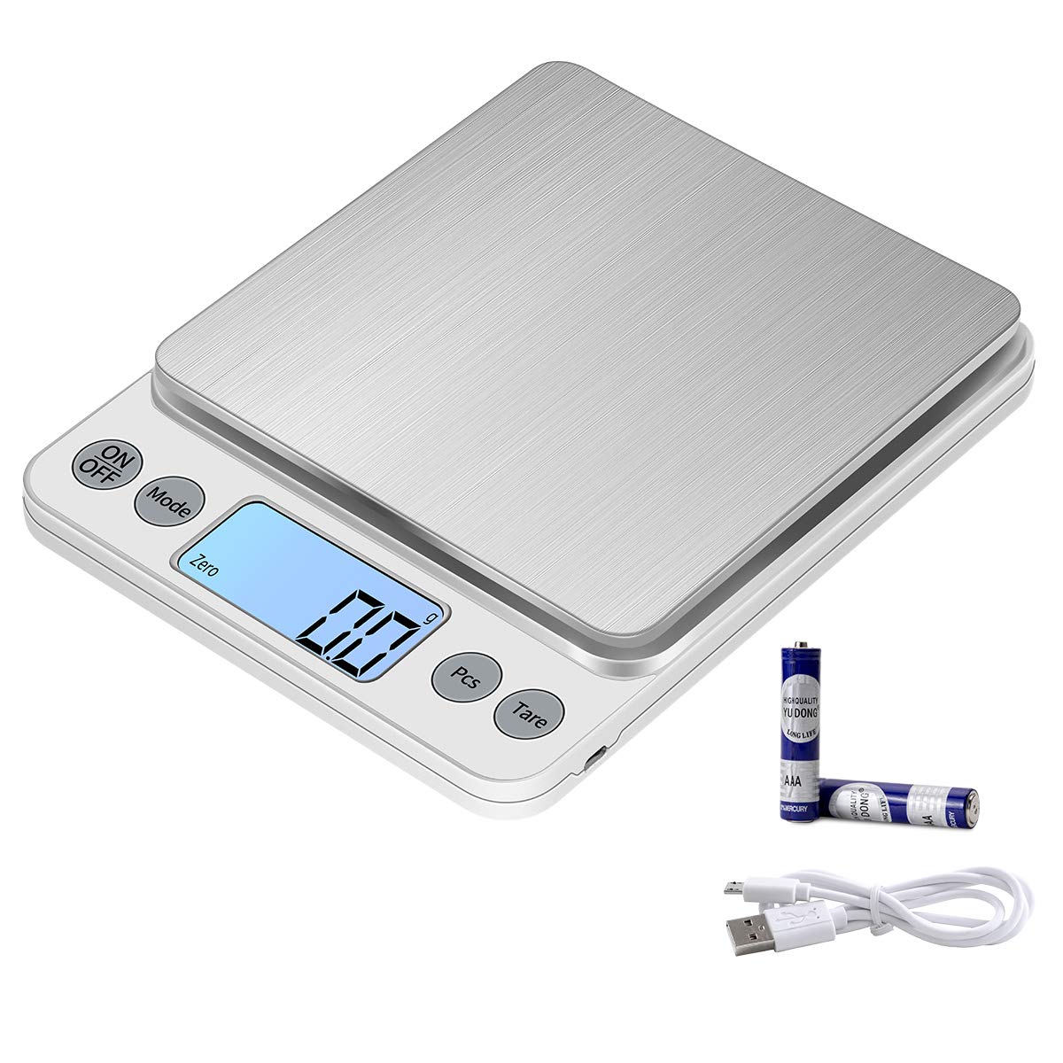 KUBEI Upgraded Larger Size Digital Food Scale Weight Grams and OZ, 5kg/0.1g Kitchen Scale for Cooking Baking, High Precision Electronic Scale with LCD Display