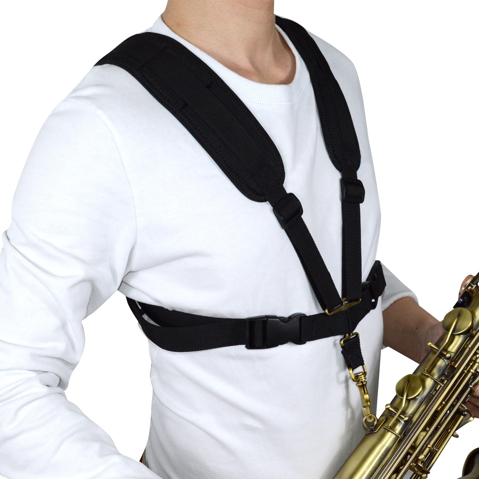 adorence Saxophone Harness Strap, Padded Shoulder & Chest Sax Strap for Baritone, Tenor, and Alto Saxophones, Ideal for Kids, Juniors & Beginners, Small — image 1