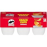 Pringles Potato Crisps Chips, Lunch Snacks, Snack Cups, Original, 8oz Tray (12 Cups)