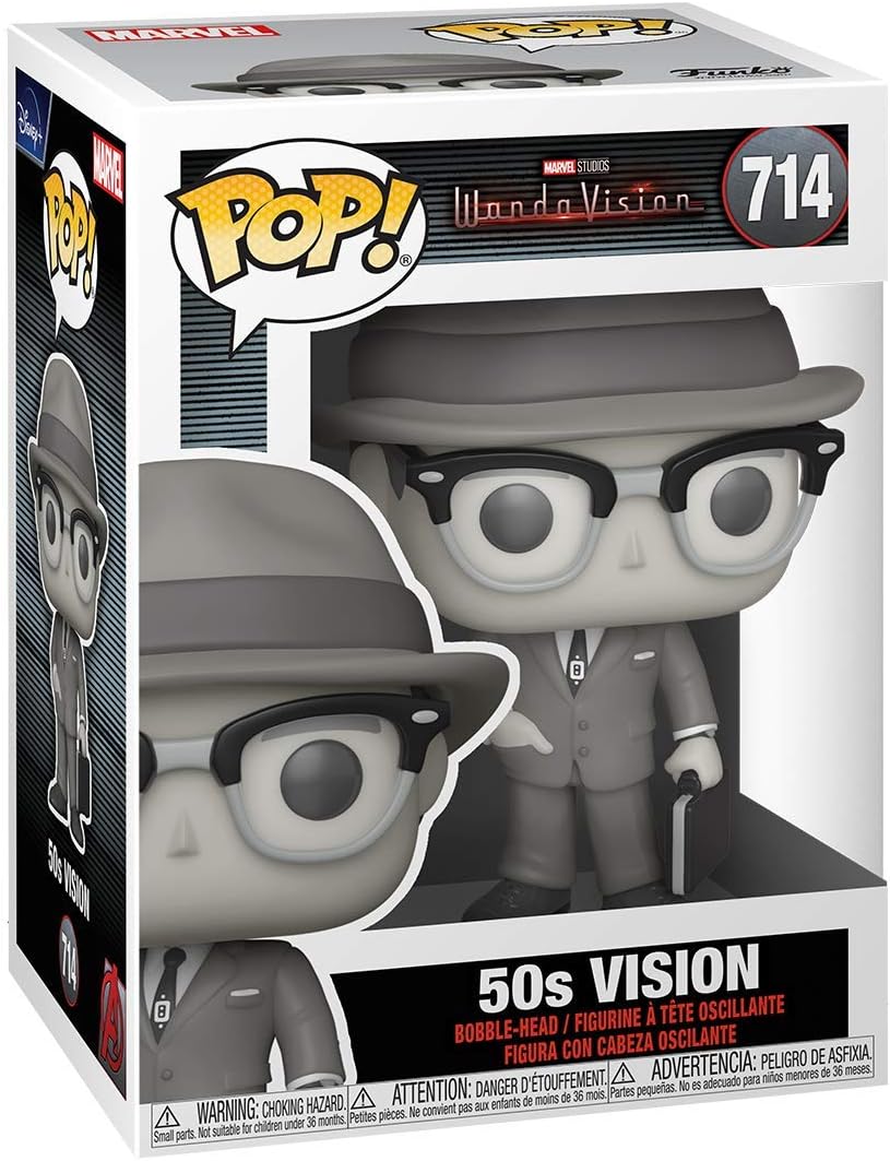 Funko POP! Marvel: WandaVision, Vision 50s, Black & White, 1/6 Odds for Rare Chase Variant, Collectable Vinyl Figure - Image 3