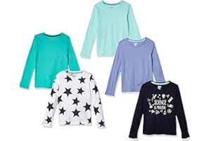 Amazon Essentials Girls and Toddlers' Long-Sleeve T-Shirts (Previously Spotted Zebra), Multipacks