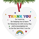 Teacher Appreciation Gifts Ceramic Ornament End of Year Gift for Kindergarten Daycare Teachers Nanny Thank You Gifts for Teacher from Student Graduation Retirement Birthday Gift Christmas Ornaments