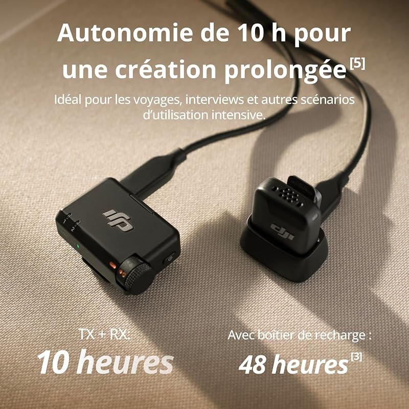 Mic Mini (1 TX + 1 RX), Ultra-léger, Audio de Haute qualité
