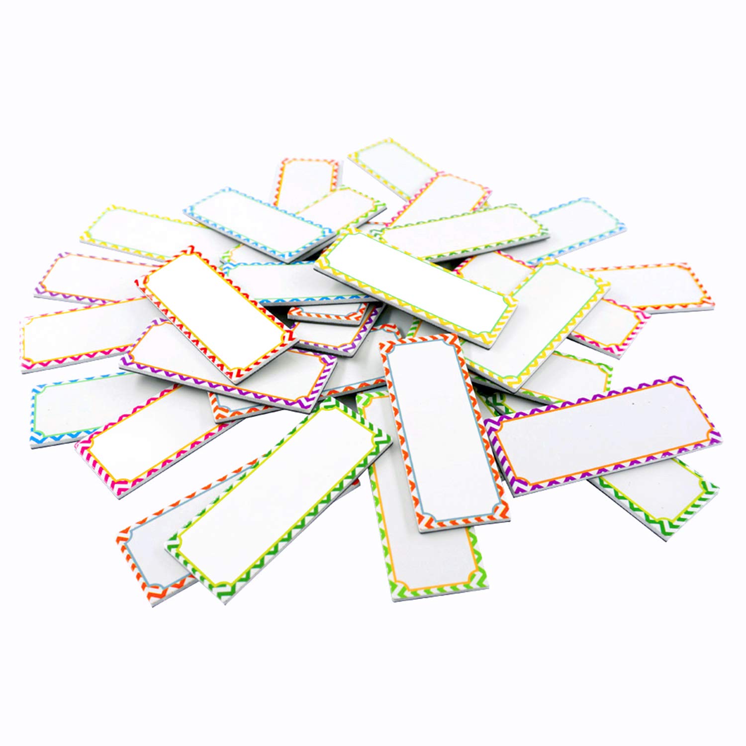 Magnetic Dry Erase Labels Name Plates White Board 32 Labels 8 Colors,3.2" x1.2"