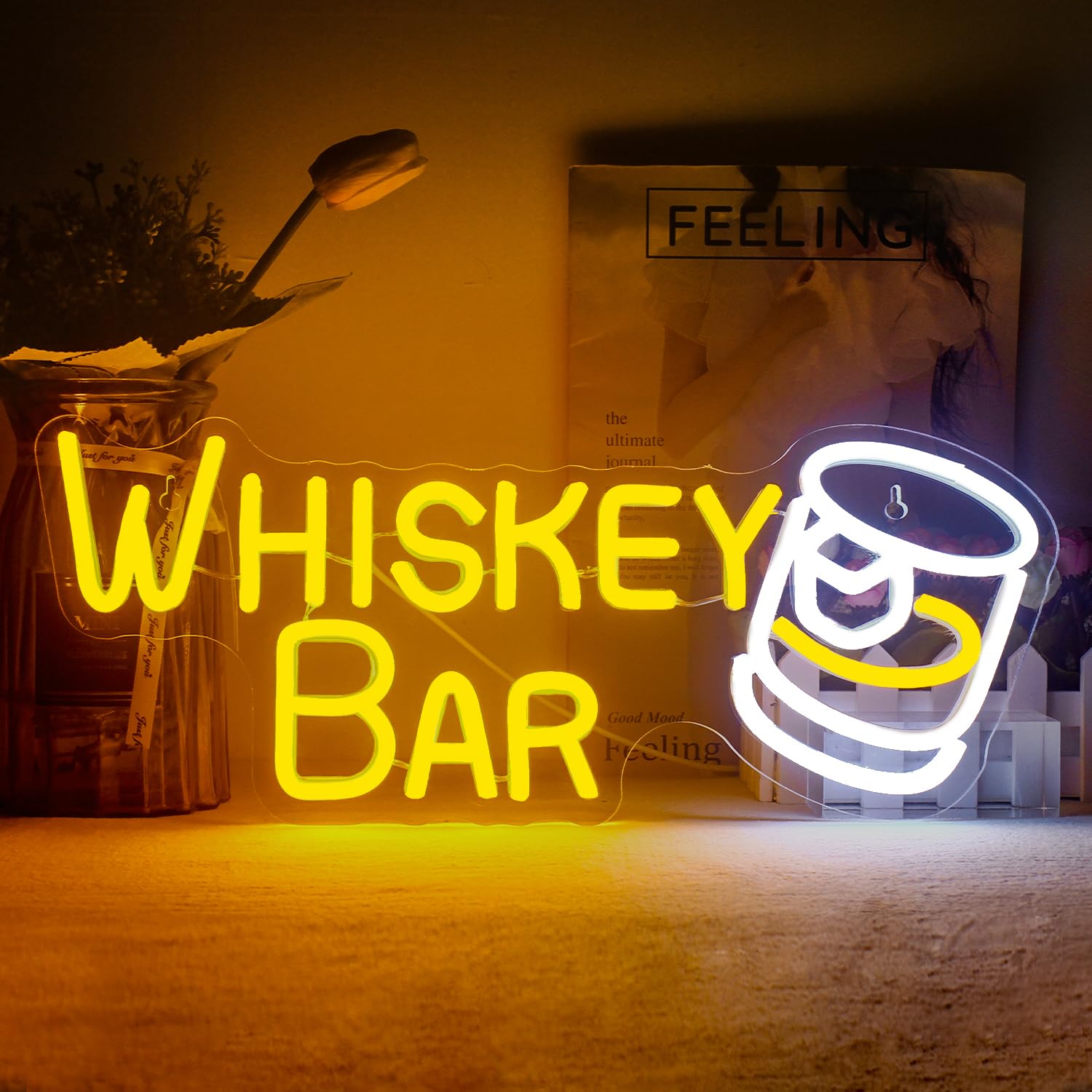 LUCUNSTAR Whiskey Led neon bar sign,Neon Light Sign,for Wall Decor Bar Light Up Signs,for Home Bar Cart Restaurant Man Cave Beer Cafe Bistro Club Party Decorations Gift
