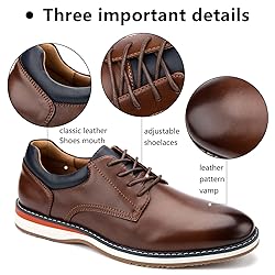 Meijiana Men's Oxfords Casual Dress Shoes Leather