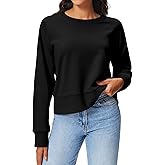 Stelle Cropped Sweatshirts for Women Cotton Raglan Sleeve Crop Tops Crewneck Pullover Sweat Shirts