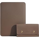 Yesmornsis PU Leather Padded Laptop Sleeve 16Inch Compatible with MacBook Pro 16, 15Inch Laptop Bag Compatible with MacBook Pro 15 with Charger Pouch Color Coffee