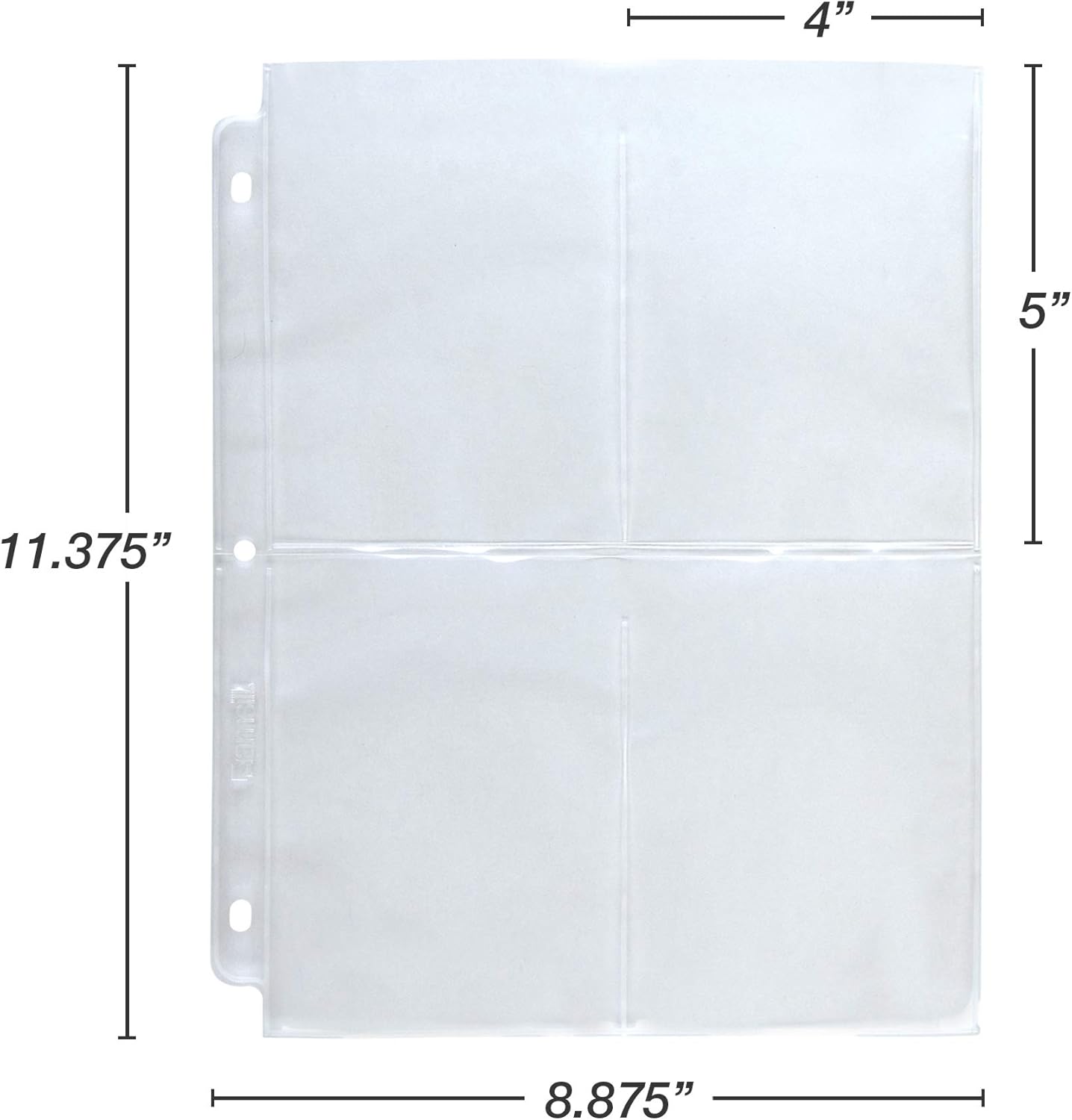 Samsill 50 Pack 4 Pocket Garden Seeds Clear Sheet Protectors, Card Protectors, Also Works for Postcards, Index Cards, Couponing, Each Pocket Measures 3.5" x 5.25", Fits in Standard 3 Ring Binder : Office Products