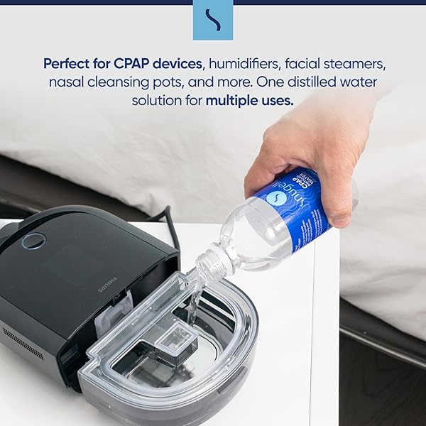 SNUGELL DISTILLED WATER FOR CPAP MACHINES, TRAVEL SIZE BOTTLES (12-PACK, 12 OZ EACH) – UP TO 15 DAYS SUPPLY – CLEAN, MULTI-USE, TRAVEL-FRIENDLY, MADE IN USA