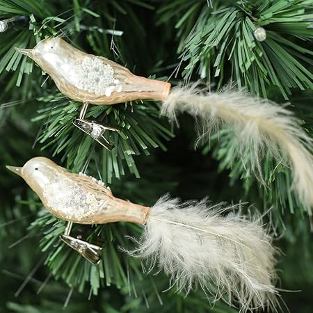 2pcs Set Blown Glass Birds Ornaments House Decoration For