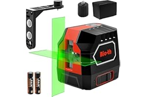 BIO-TH Laser Level Self-Leveling Green Cross Line,Lazer Level for Picture Hanging,Magnetic Base,100ft,4 Brightness Adjustment, IP54 Waterproof, DIY, Construction, Battery & Carrying Bag Included