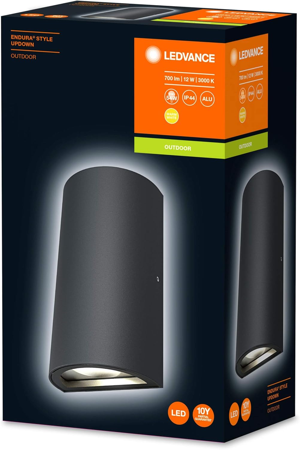 LEDVANCE LED Wall and Ceiling Luminaire for Outside with accentuated Spot Lighting 2 integrated Spots directed upwards and downwards - Image 5