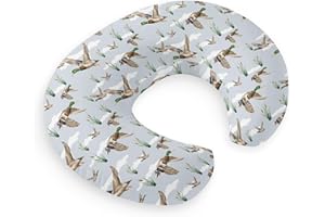 HawSkgFub Duck Hunting Mallard Hunter Nursing Pillow Cover for Baby Boys, Wild Animal Bird Reeds Blue Breastfeeding Pillow Slipcover, Nursing Pillowcase for Newborn Infant, Cover Only