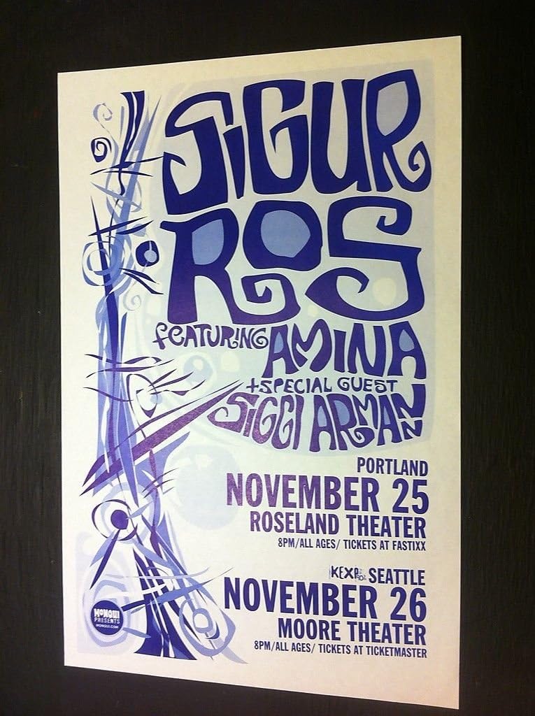 Sigur Ros Amina Rare Original Portland Oregon Seattle Concert Tour Gig Poster At Amazon S Entertainment Collectibles Store