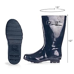 NORTY Waterproof Rain Boots for Women Size 7, Mid
