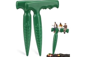 Milifox 2pcs Seed Planter Tool, 6.9" Dibber Garden Tool, Plastic Seed Dibbler for Planting, Bulb Digger Garden Planter with Handle for Sowing Seeds, Planting, Bulbs, Digging (Green)