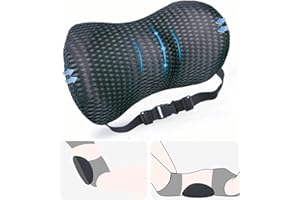 AgoKud Lumbar Pillow, Lumbar Support Pillow for Office Chair and Car Seat, Memory Foam Back Support Pillow for Lower Back Pain Relief, Adjustable Lumbar Pillow for Sleeping, Rest