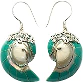 Swimmi Natural Mother of Pearl Shell Earrings, Dangle Drop 925 Sterling Silver Mother of Pearl Earrings for Women Jewelry SE060-A