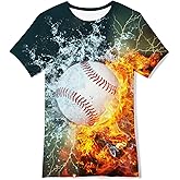 Idgreatim Boys Novelty Shirt Kids 3D Graphic T-Shirt Short Sleeve Crewneck Tees Size 4-14T