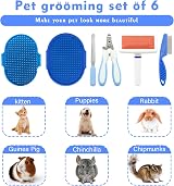 Crafterlife Rabbit Grooming Kit 6 Piece Small Animal Brush Nail Clipper Set view 3