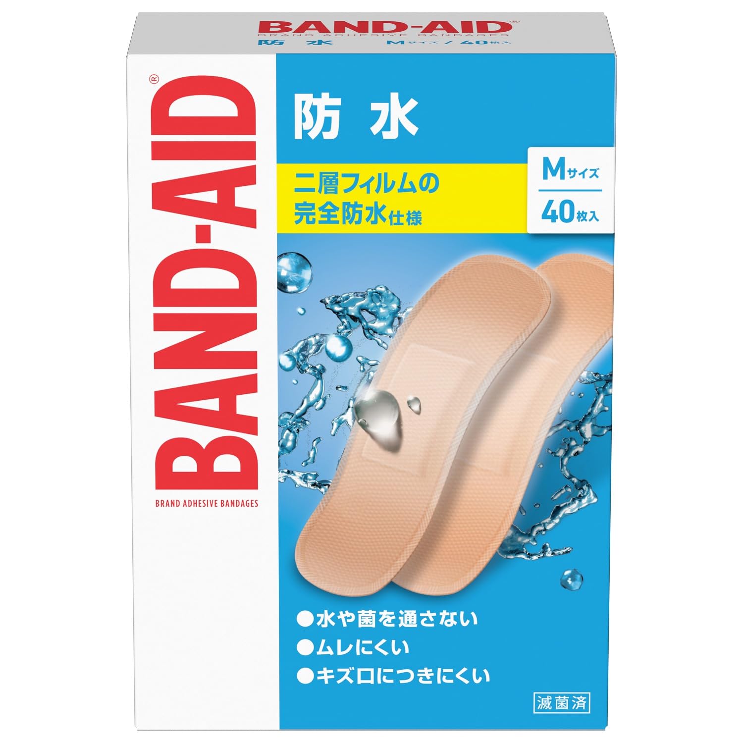 BAND-AID(バンドエイド) 救急絆創膏 防水 Mサイズ 40枚 の商品画像