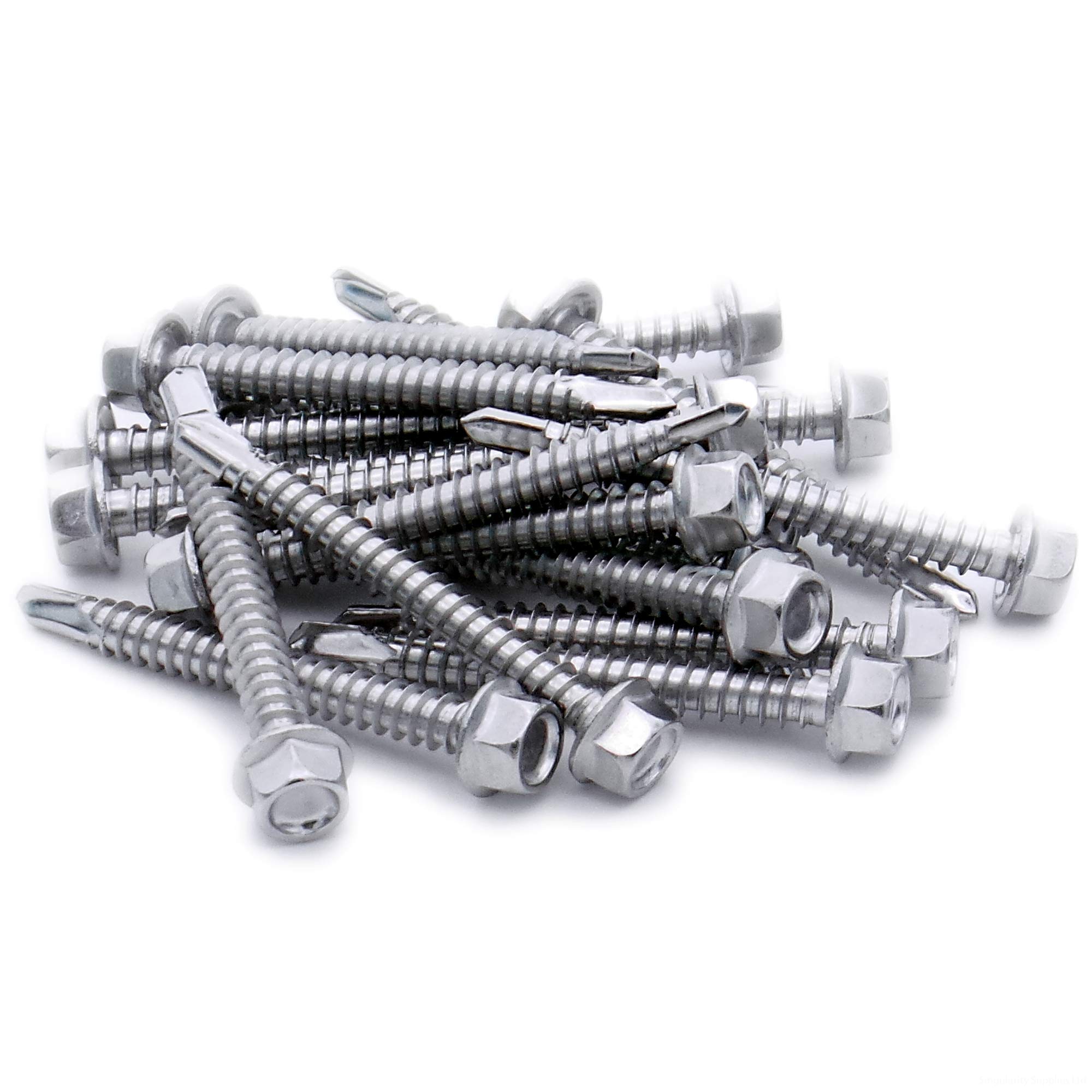 No.7 x 0.5 (3.9mm x 13mm) Hex Self-Drilling Screw (Flanged) - Stainless Steel (A2) (Pack of 20)