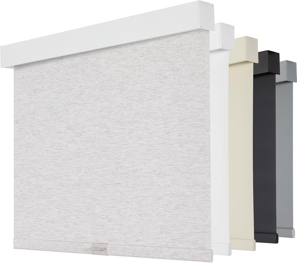 Persilux Blackout Roller Shades for Windows, Cordless Free-Stop Blinds for Windows with Valance, Thermal Insulated Fabric Win