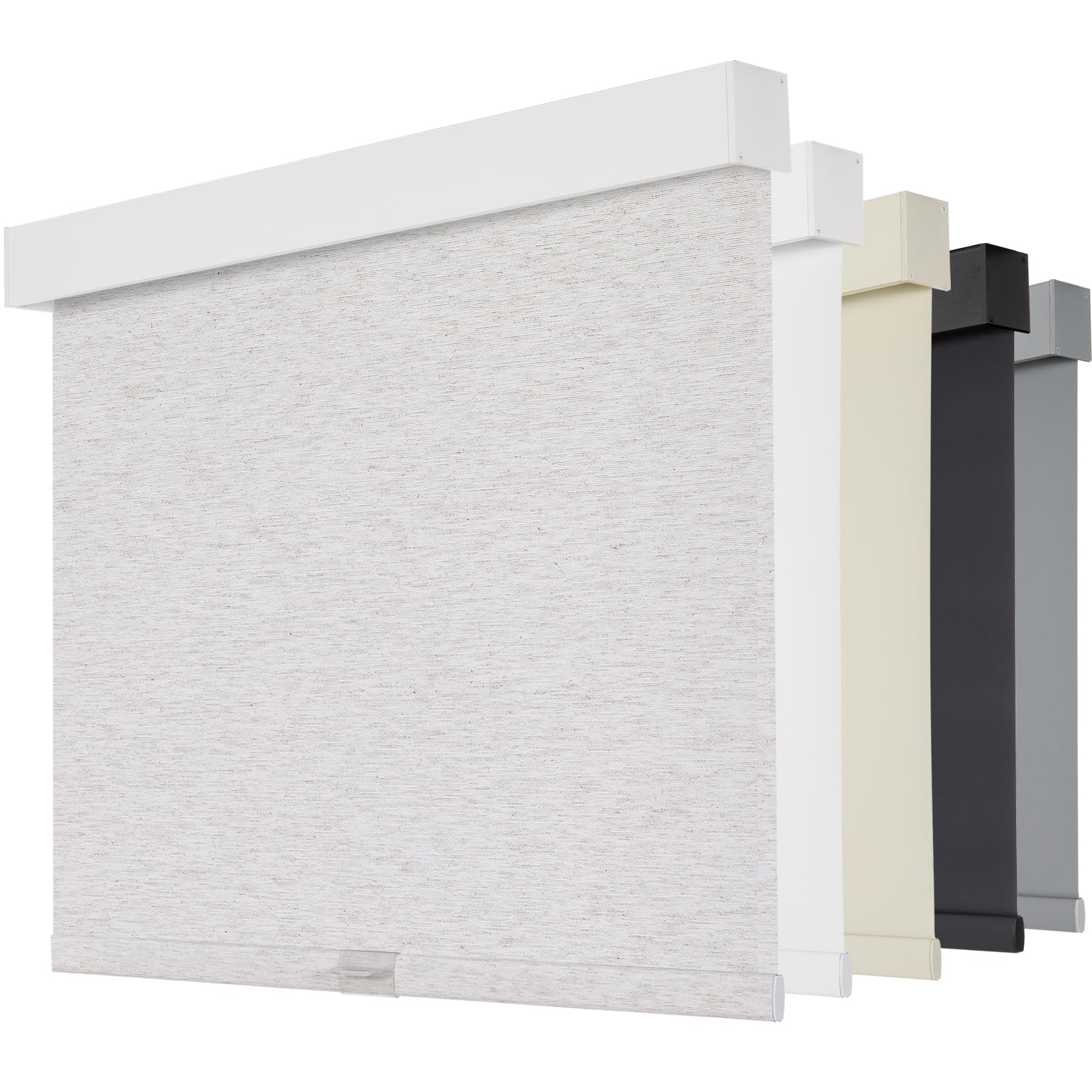Persilux Cordless Blackout Roller Shades for Indoor Windows, Free-Stop Blinds with Valance, Thermal Insulated Fabric, UV Protection Shades for Home and Bedroom (Linen,31.5" W x 72" H)