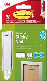 Command Metal Sawtooth Sticky Nail 1 Hanger 2 Strips 2 kg Damage-Free