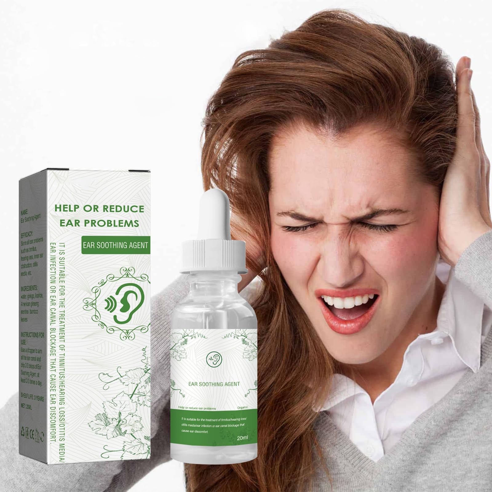 Ear Soothing Drops Ear Drops Ear Drops for Inner Ear Congestion Tinnitus, Ear Discomfort, Ear Drops for Health