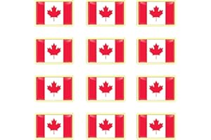 DTOFOOT 12 PCS Canada Flag Brooch for Hats Canadian Flag Lapel Pins Maple Leaves Badges Patriotic Enamel Pins