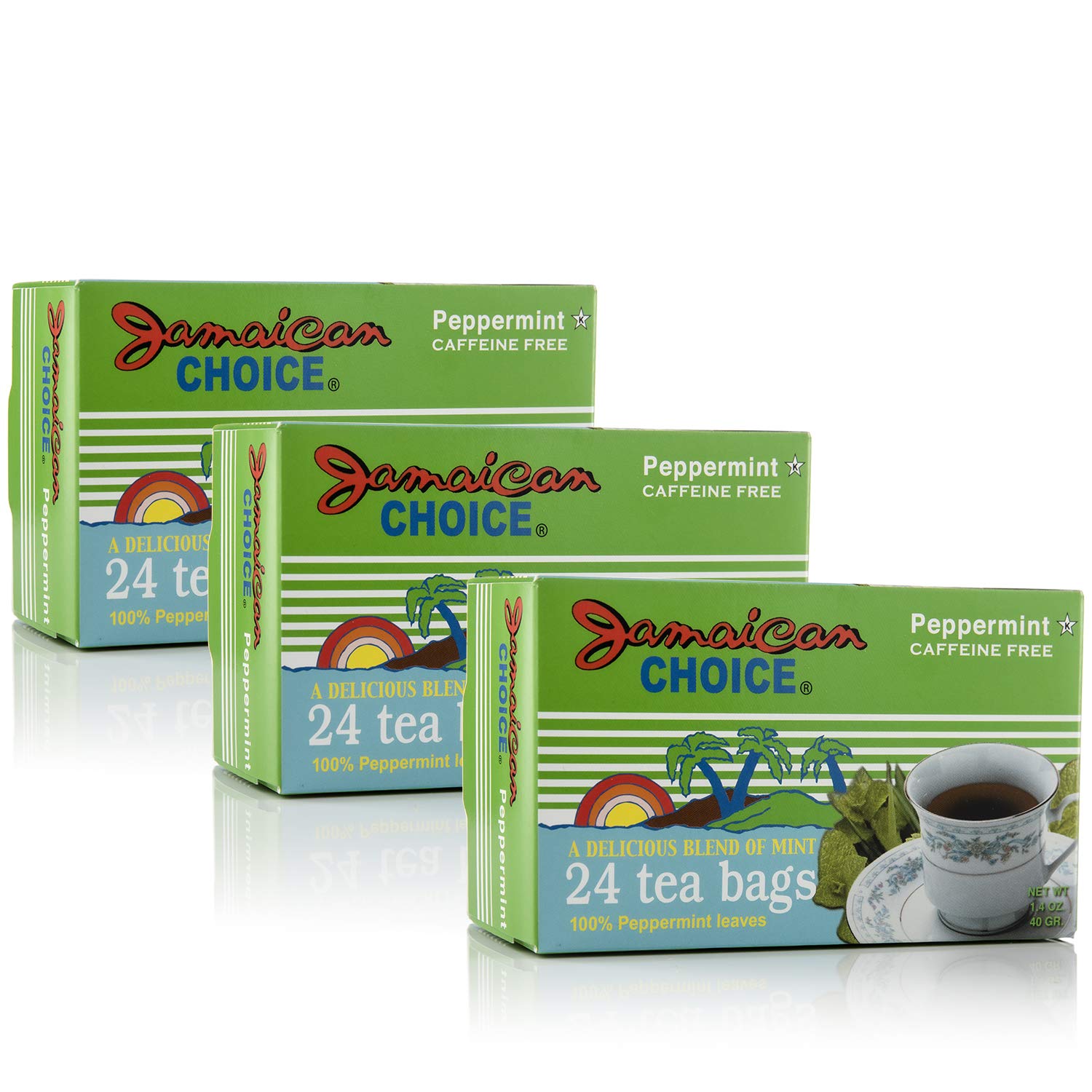 Jamaican Choice Peppermint Tea, Kosher | 24 Tea Bags (3-Pack)