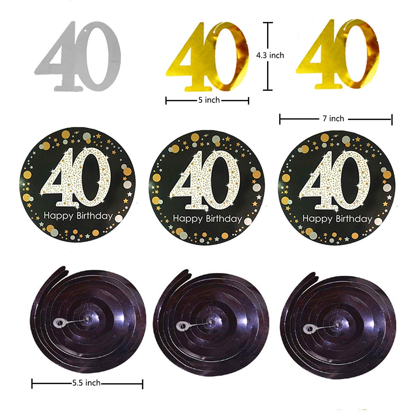 Palloncini 40 Kit Decorazione 40° Compleanno - 36 Pezzi Con Palloncini