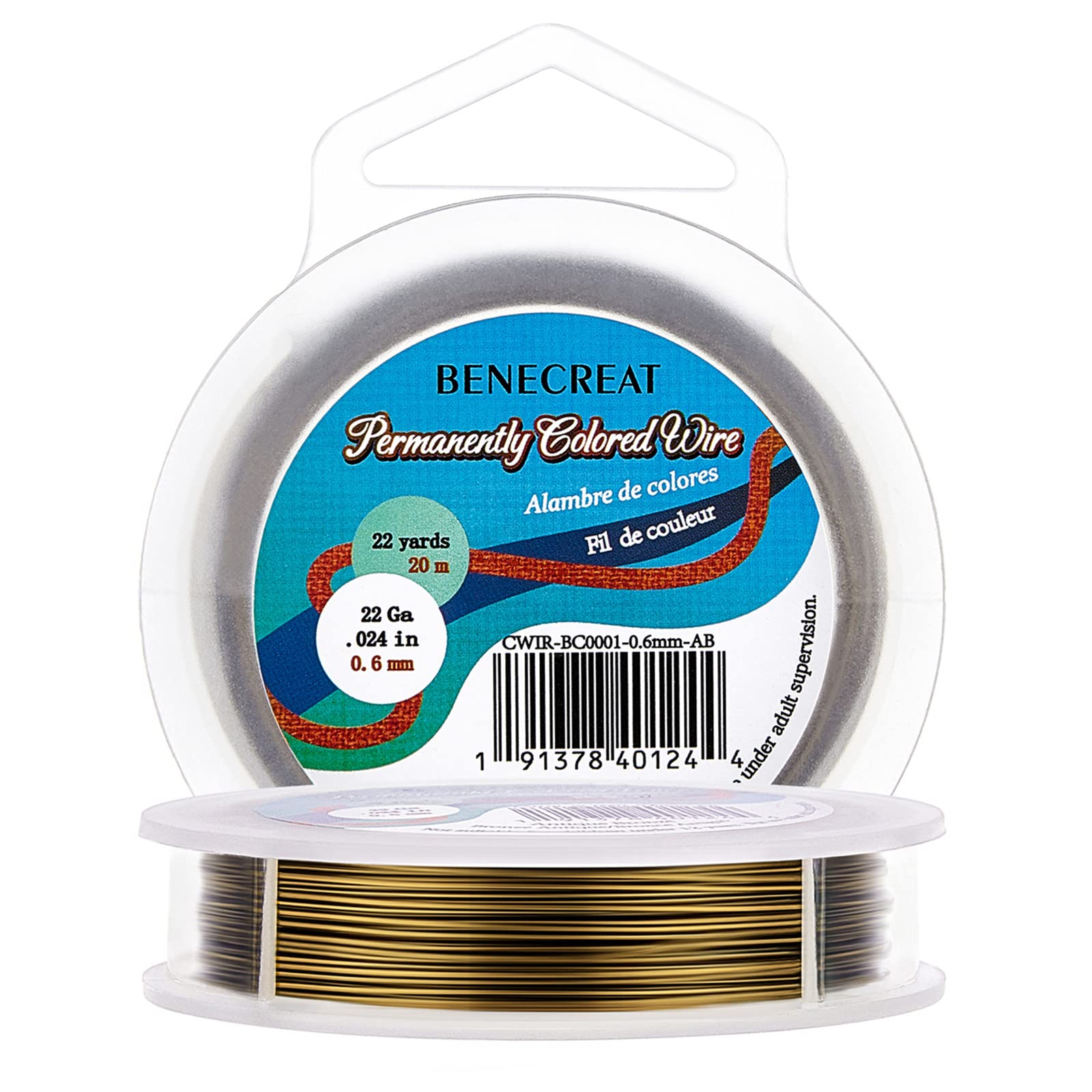 BENECREAT 22Gauge(0.6mm) Tarnish Resistant Antique Bronze Wire Jewellery Making Copper Wire, 20M/22Yard — image 1
