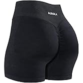 AUROLA Influence Workout Shorts for Women,2.5 3.5 4.5 5.5 6.5 No Roll Up Squat Proof Scrunch Seamless Compression Gym Short
