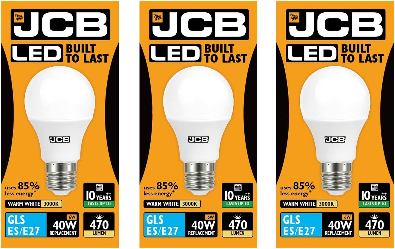 JCB LED GLS Bulbs (6w=40w 10w=60w 15w=100W) LAMP BC B22 ES E27 3000k
