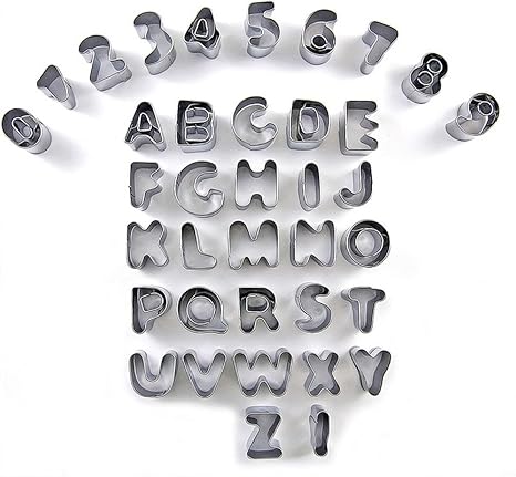 Ausstecher Ausstechformen Alphabet Buchstaben Zahlen Fur Kuchen Set Amazon De Kuche Haushalt