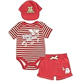 Harry Potter Baby Bodysuit, Shorts and Baseball Cap 3 Piece Outfit Set Newborn to Infant Sizes (Newborn - 24 Months)