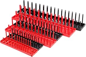 GETAJGHSD 6Pcs Socket Organizer Tray Set 1/4-Inch 3/8-Inch 1/2-Inch Socket Holders Tool Organizer for Toolbox
