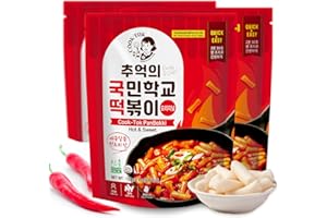 K FOOD KOREAN FOOD Korean Food Cooktok Tteokbokki sauce and rice cake Original, Stovetop Cooking (3packs, 1 Serving per Pack) | All in one, Rice Cakes and Seasoning Powders | Easy and Quick, Ready to Cook 추억의 국민학교 떡볶이